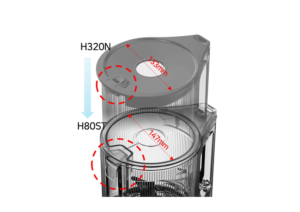 Usporedba H320N i H80ST veličina otvora