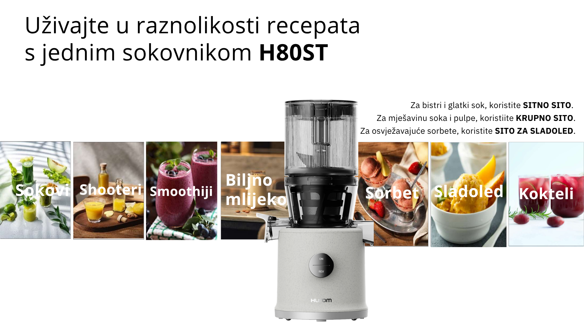 Hurom H80 tri sita raznoliki recepti